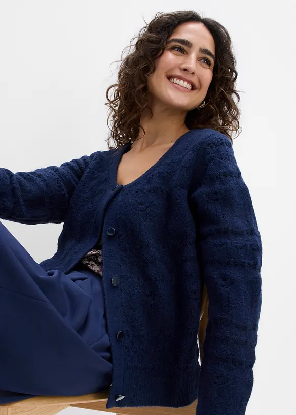 H&aring;lm&ouml;nstrad cardigan, bonprix