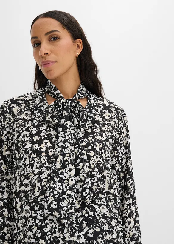 Blus med knytband, bonprix