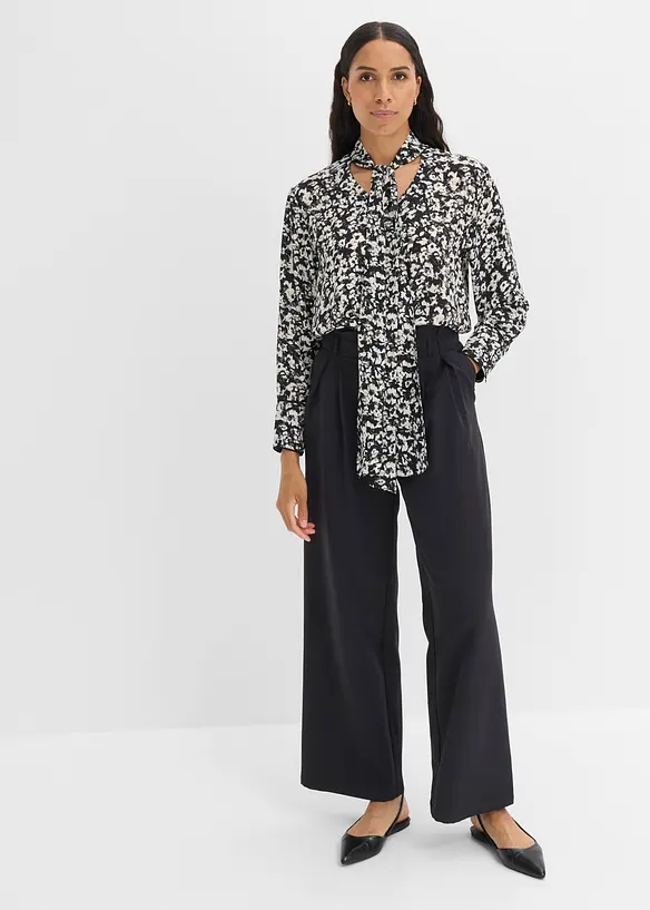 Blus med knytband, bonprix