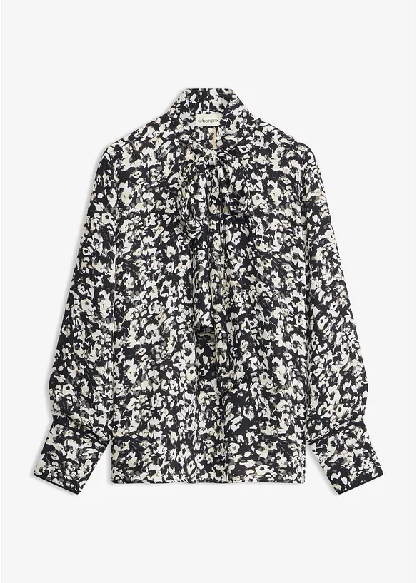 Blus med knytband, bonprix