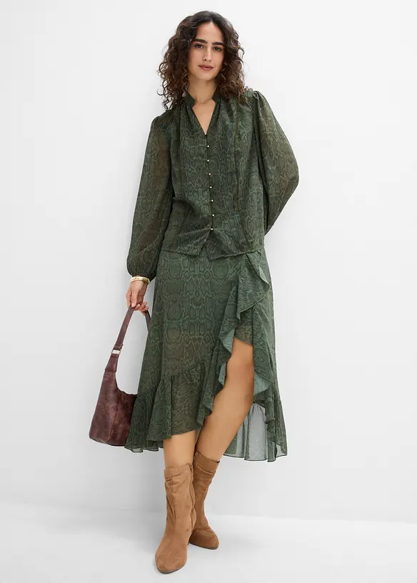 Blus med spetsdekoration, bonprix
