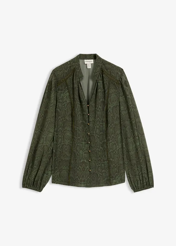 Blus med spetsdekoration, bonprix