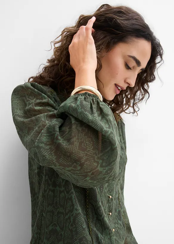 Blus med spetsdekoration, bonprix