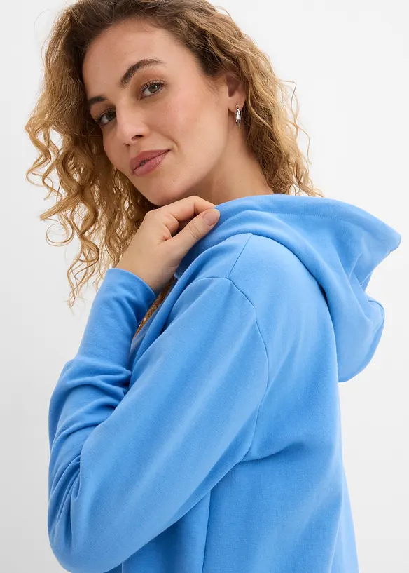 Sweatshirt med huva i bomullsstretch, bonprix