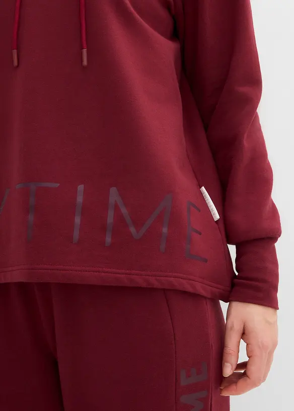 Sweatshirt med huva i bomullsstretch, bonprix