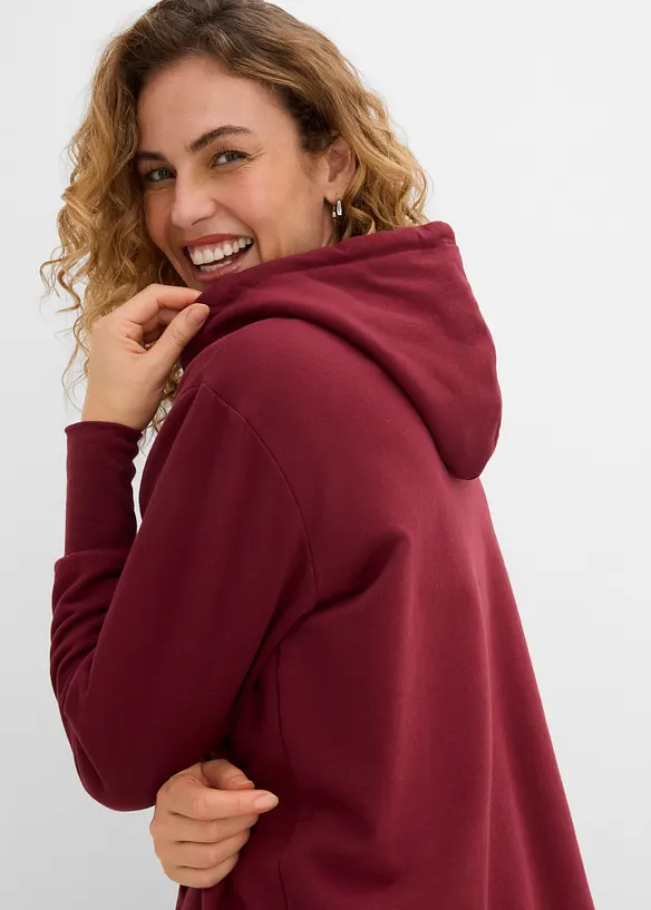 Sweatshirt med huva i bomullsstretch, bonprix