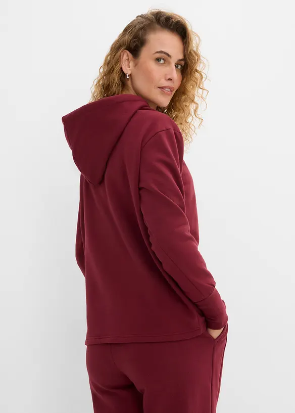 Sweatshirt med huva i bomullsstretch, bonprix