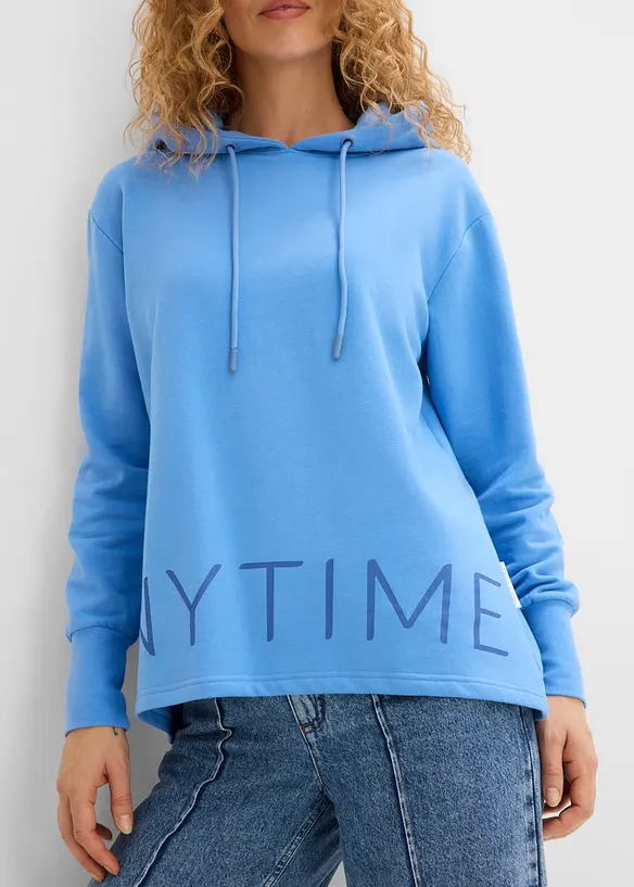 Sweatshirt med huva i bomullsstretch, bonprix