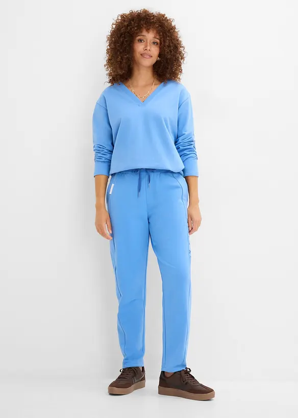 Joggingbyxa av elastisk materialmix med ekologisk bomull, bonprix