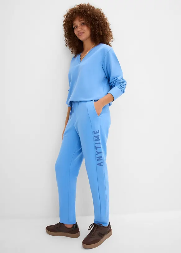 Joggingbyxa av elastisk materialmix med ekologisk bomull, bonprix