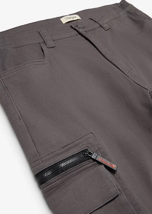 Cargobyxa med res&aring;rmidja och stretch Classic Fit, Straight, bonprix