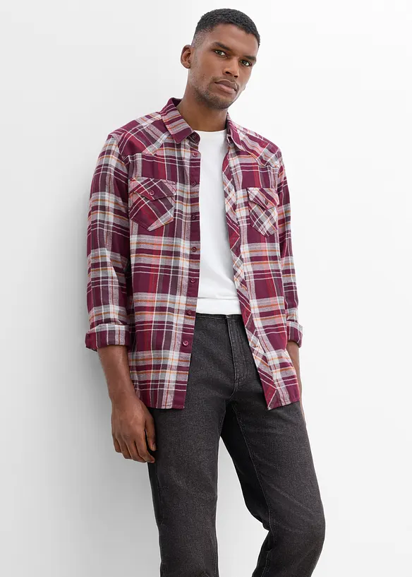 Regular Fit Jeans med res&aring;rmidja, Straight, bonprix