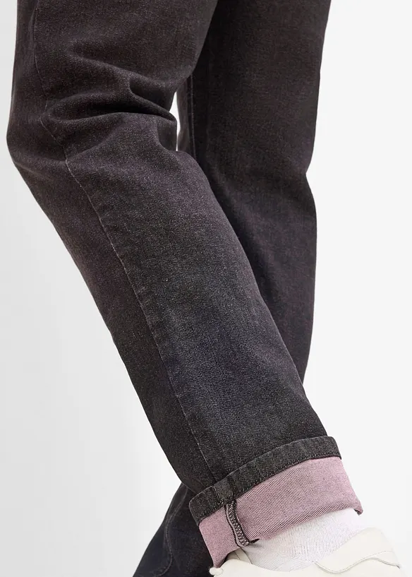 Regular Fit Jeans med res&aring;rmidja, Straight, bonprix