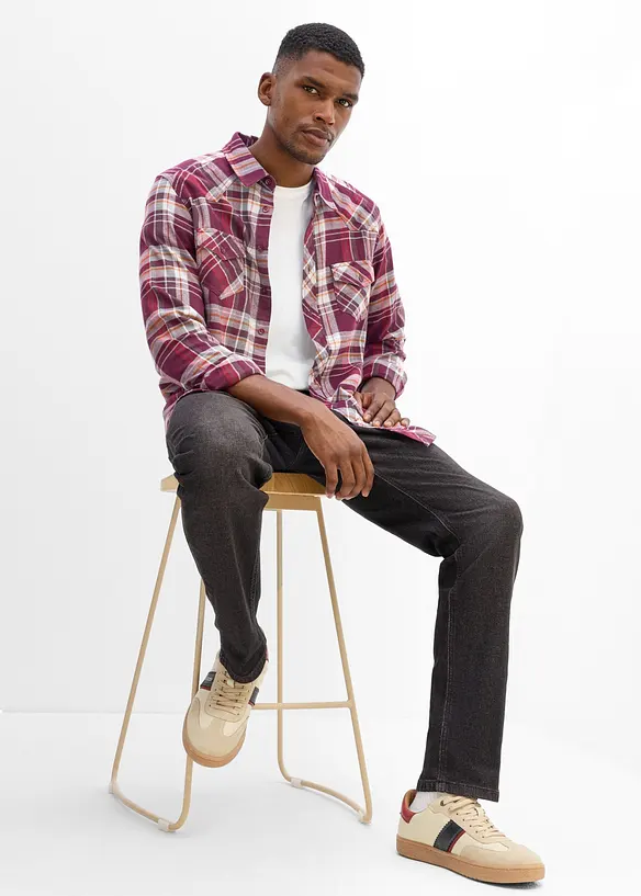 Regular Fit Jeans med res&aring;rmidja, Straight, bonprix