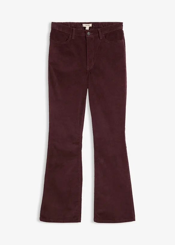 Manchesterbyxa med bootcut i bomullsstretch, bonprix