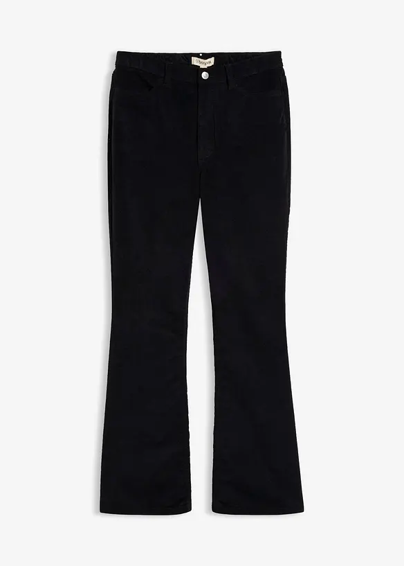Manchesterbyxa med bootcut i bomullsstretch, bonprix
