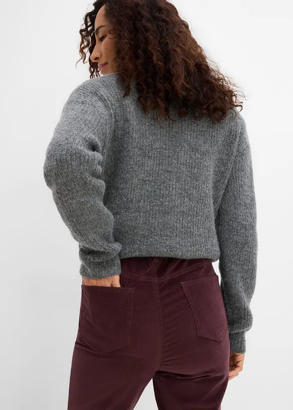 Manchesterbyxa med bootcut i bomullsstretch, bonprix