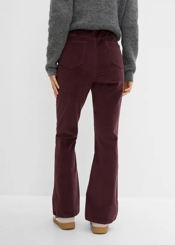 Manchesterbyxa med bootcut i bomullsstretch, bonprix