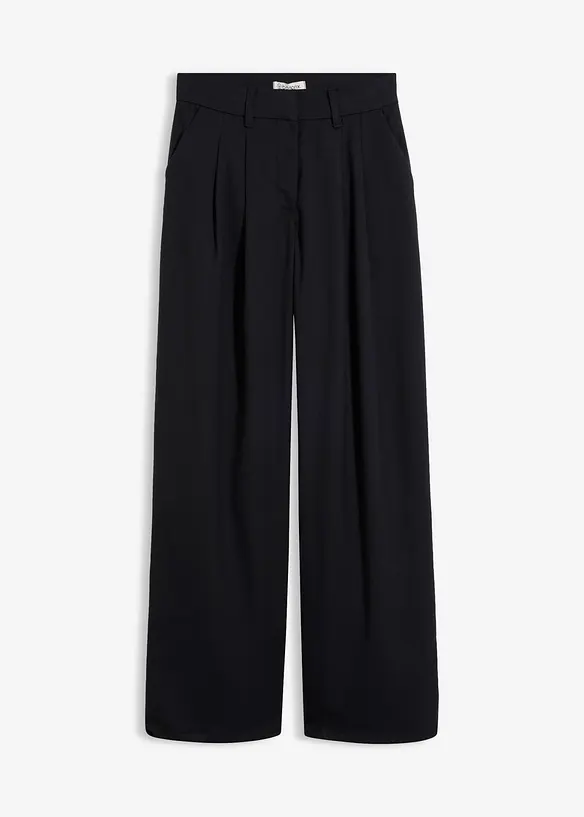 Byxa i materialmix med yllelook, bonprix