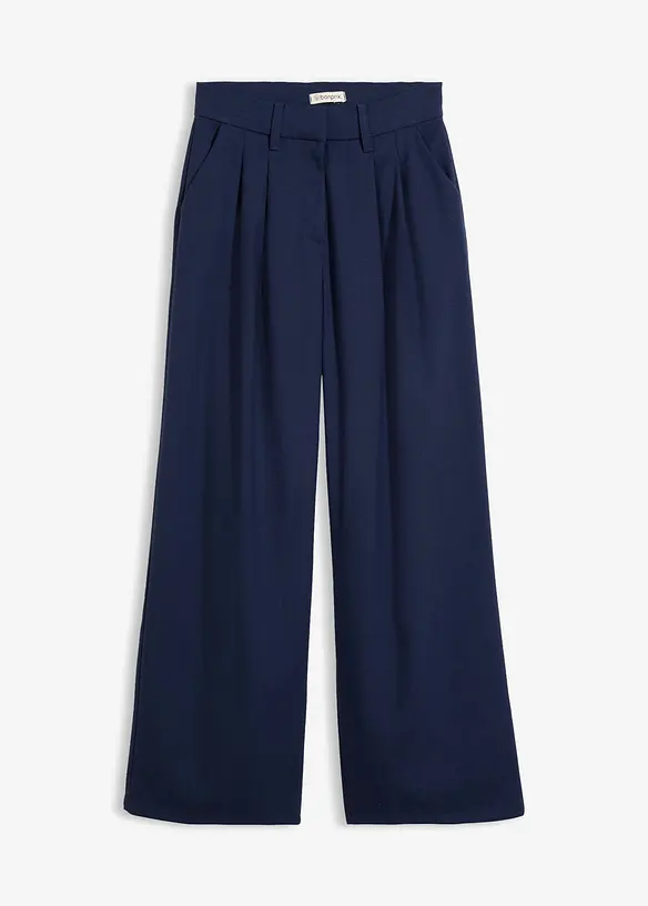 Byxa i materialmix med yllelook, bonprix