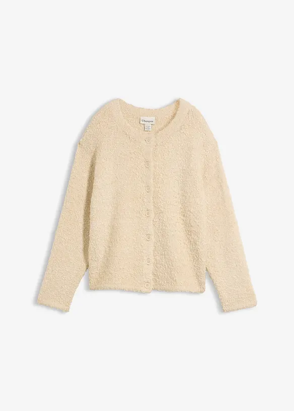 Cardigan i teddymaterial, bonprix