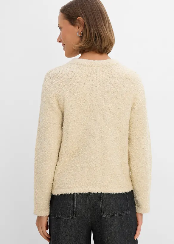 Cardigan i teddymaterial, bonprix