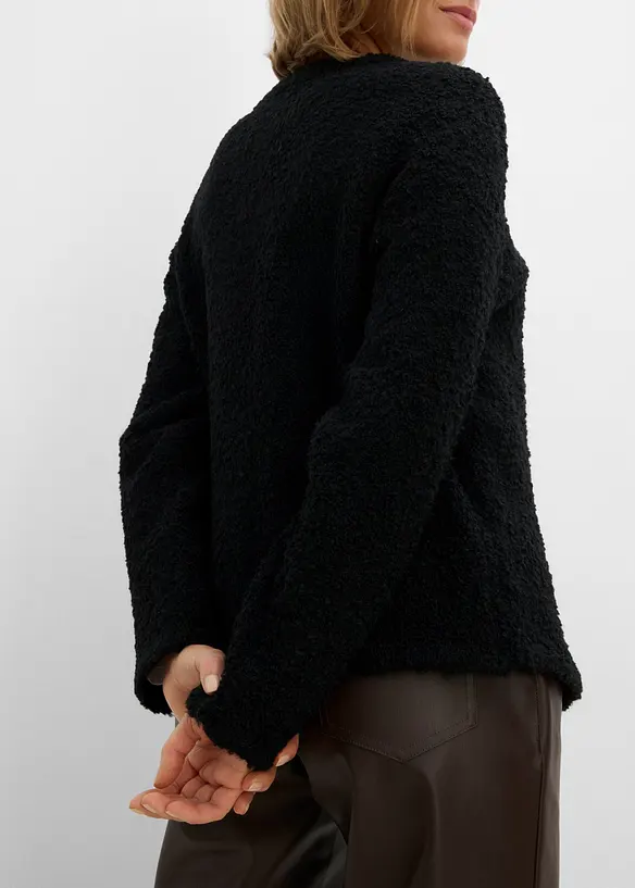 Cardigan i teddymaterial, bonprix