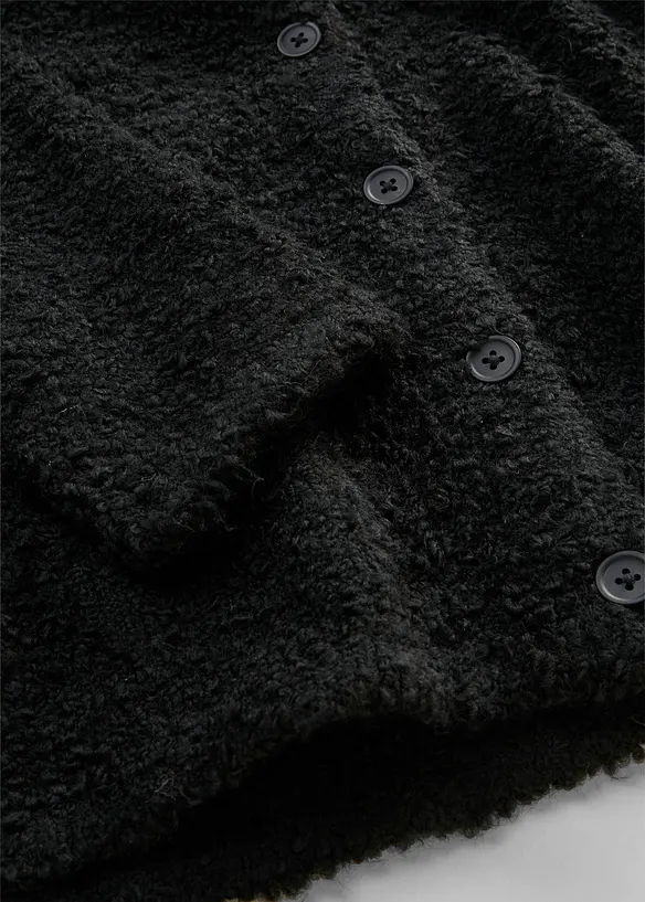 Cardigan i teddymaterial, bonprix