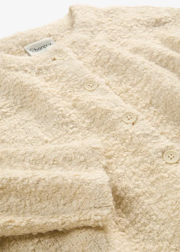 Cardigan i teddymaterial, bonprix