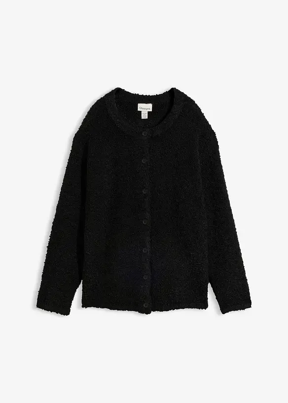 Cardigan i teddymaterial, bonprix