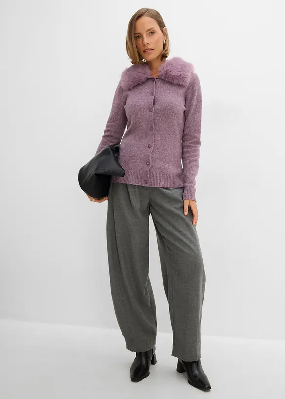 Cardigan i insv&auml;ngd modell med fuskp&auml;lskrage, bonprix