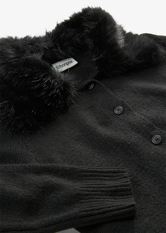 Cardigan i insv&auml;ngd modell med fuskp&auml;lskrage, bonprix