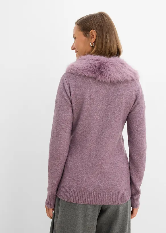 Cardigan i insv&auml;ngd modell med fuskp&auml;lskrage, bonprix