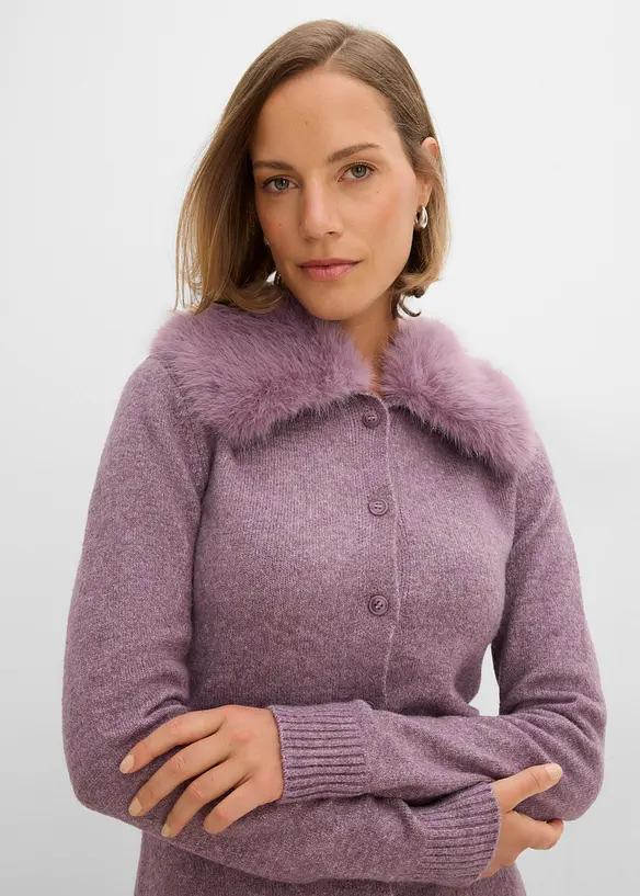 Cardigan i insv&auml;ngd modell med fuskp&auml;lskrage, bonprix