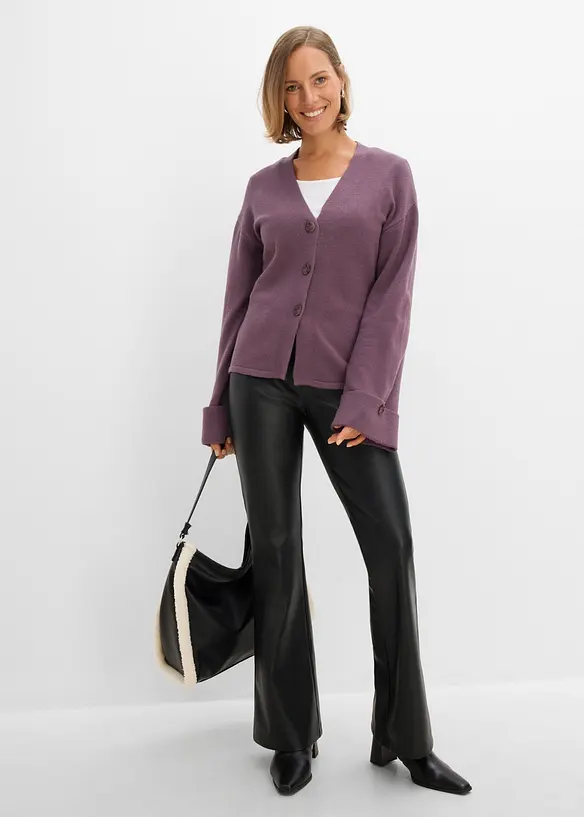 Cardigan i insv&auml;ngd modell av viskosmix, bonprix