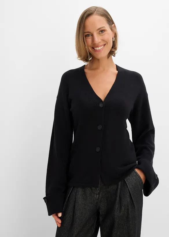 Cardigan i insv&auml;ngd modell av viskosmix, bonprix