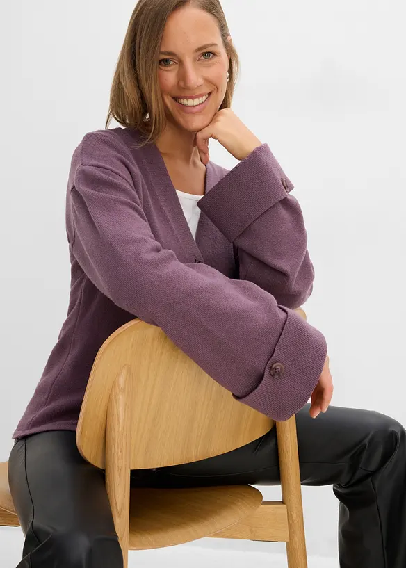 Cardigan i insv&auml;ngd modell av viskosmix, bonprix