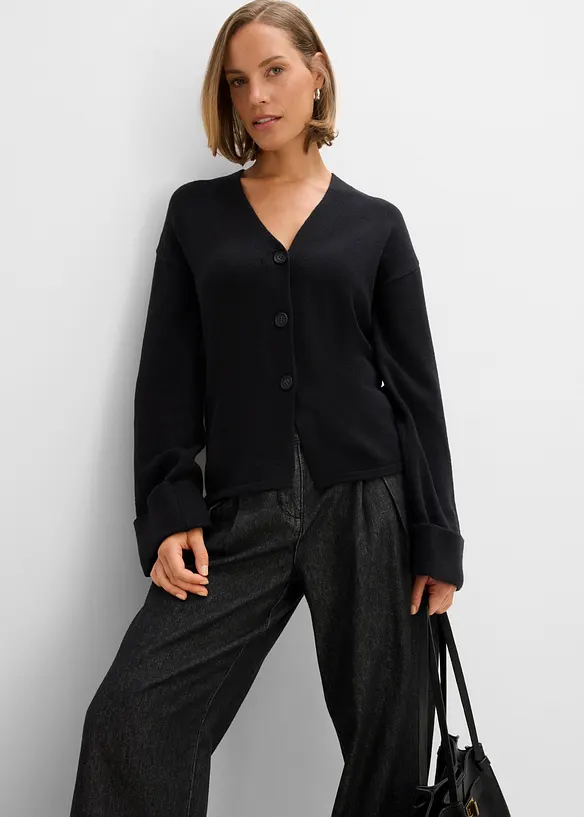 Cardigan i insv&auml;ngd modell av viskosmix, bonprix
