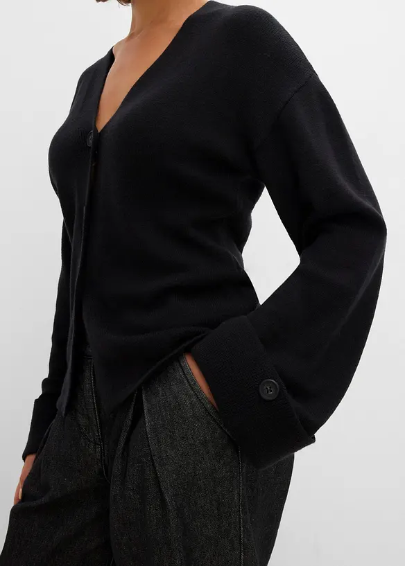 Cardigan i insv&auml;ngd modell av viskosmix, bonprix