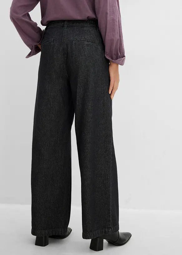 Wide Leg-jeans med gubbveck, bonprix
