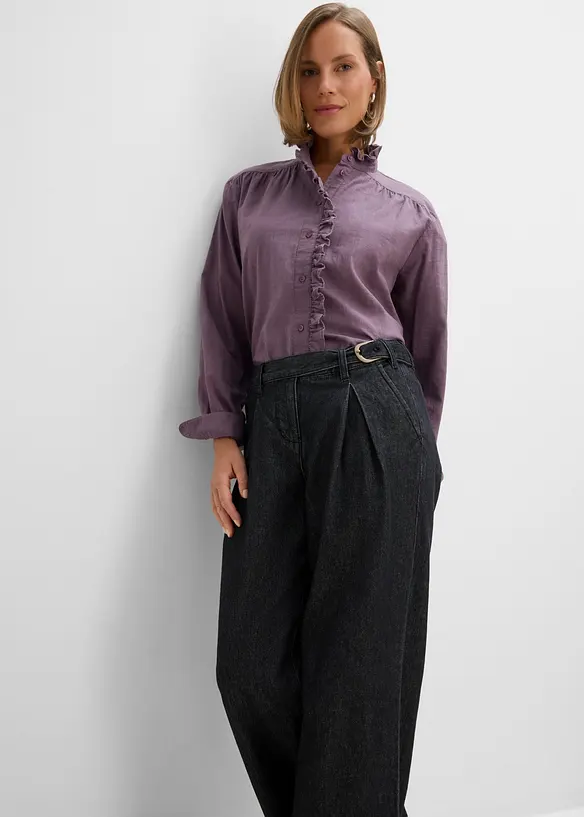 Wide Leg-jeans med gubbveck, bonprix