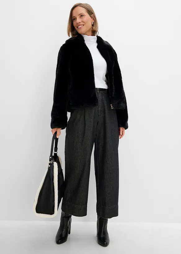 Wide Leg Jeans i kortare modell, bonprix