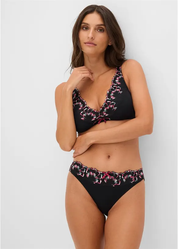 Bralette utan bygel, med diskret broderi, bonprix