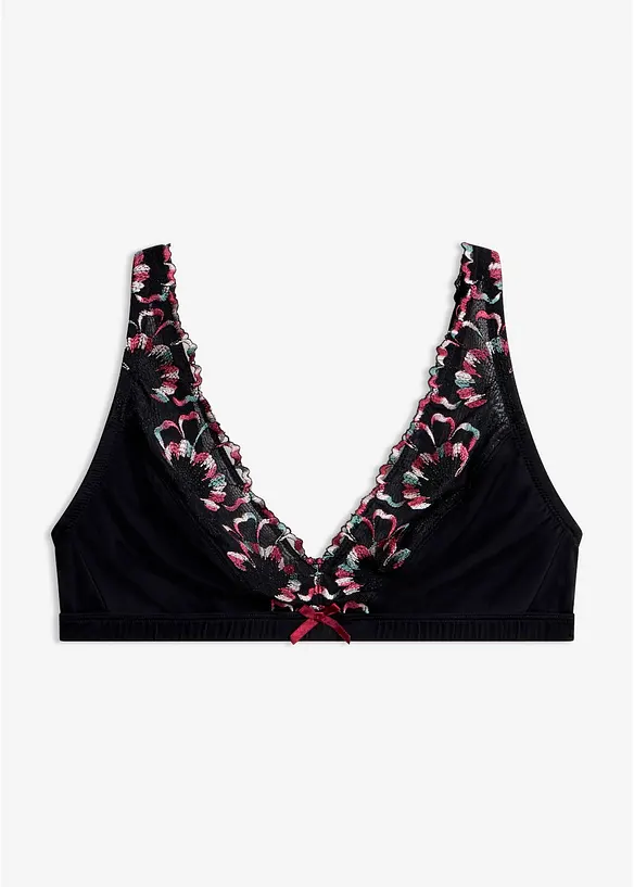 Bralette utan bygel, med diskret broderi, bonprix