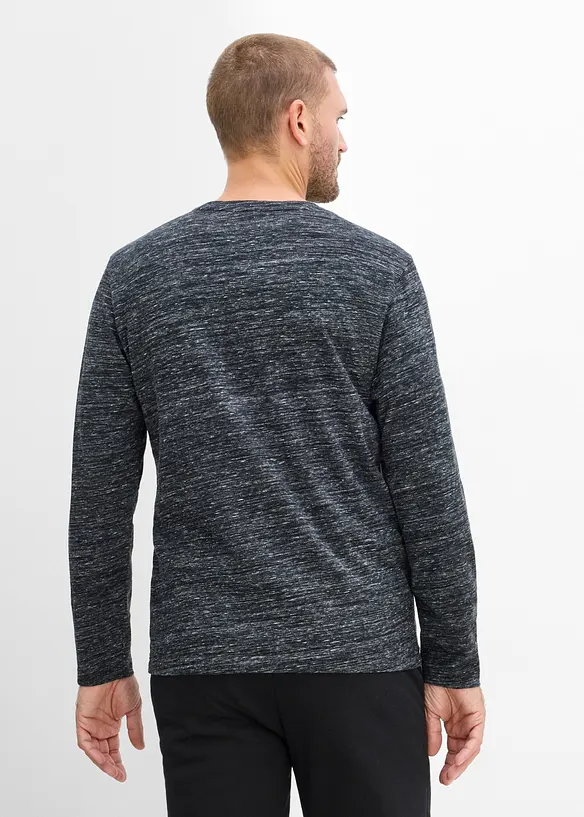 Melerad, l&aring;ng&auml;rmad T-shirt i bomullsmix (3-pack), bonprix