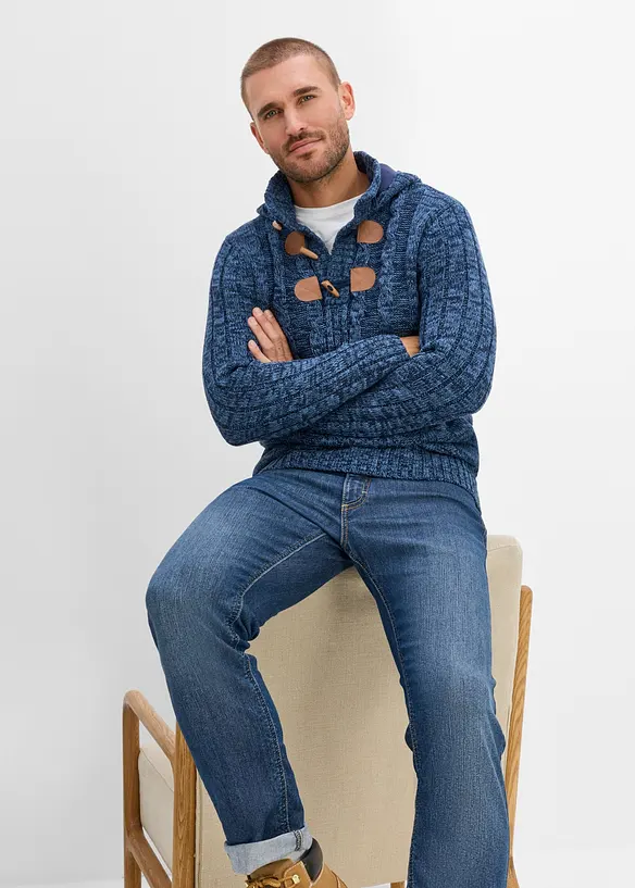 Grovstickad tr&ouml;ja med huva i Regular Fit, bonprix