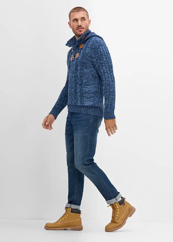 Grovstickad tr&ouml;ja med huva i Regular Fit, bonprix
