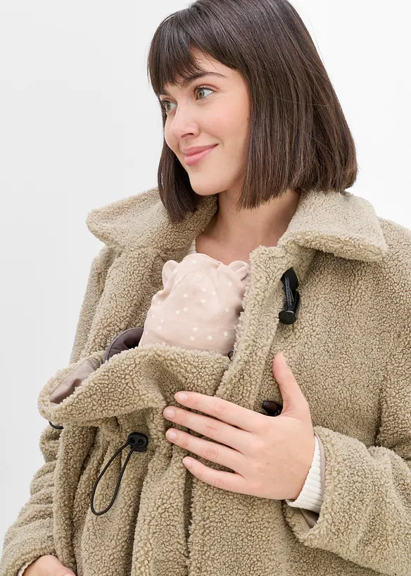 Mammakappa med babyficka i teddyfleece, bonprix