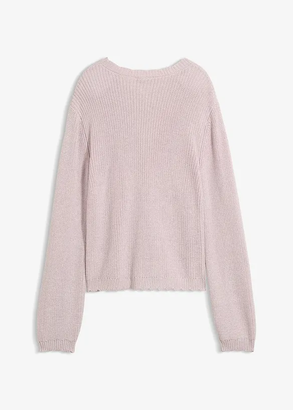 Grovstickad cardigan av bomullsmix, bonprix