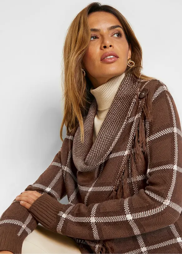 L&aring;ng cardigan med fransar, bonprix